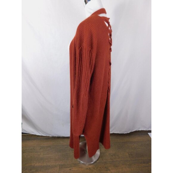 Unified Title "No Boundaries Large Rust Duster Cardigan Lace Up Cottagecore - Picture 4 of 12